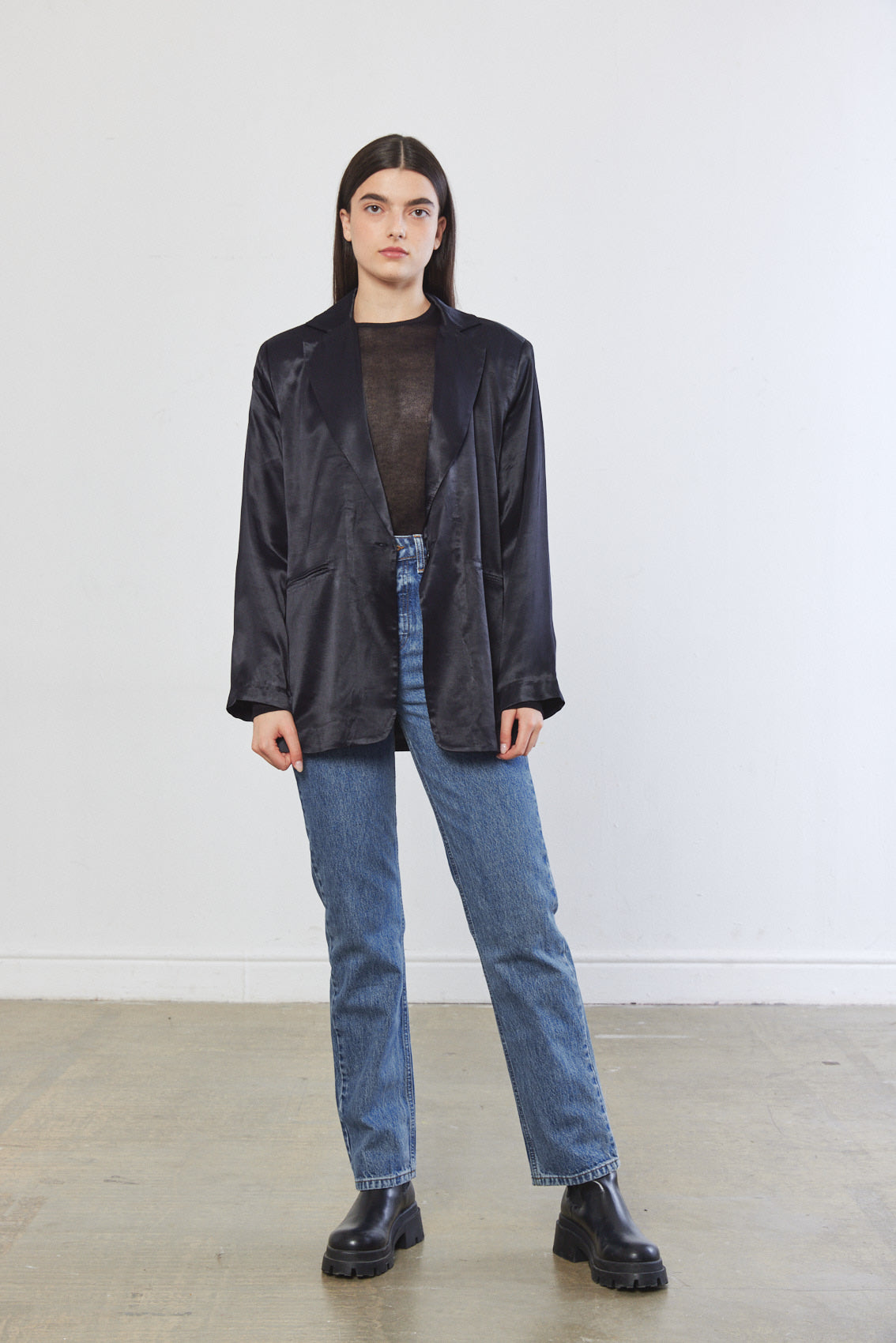Satin Tailored Blazer - Dé Rococo