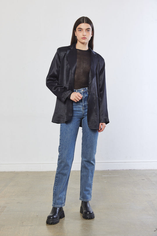Satin Tailored Blazer - Dé Rococo
