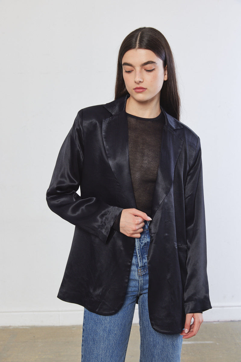 Satin Tailored Blazer