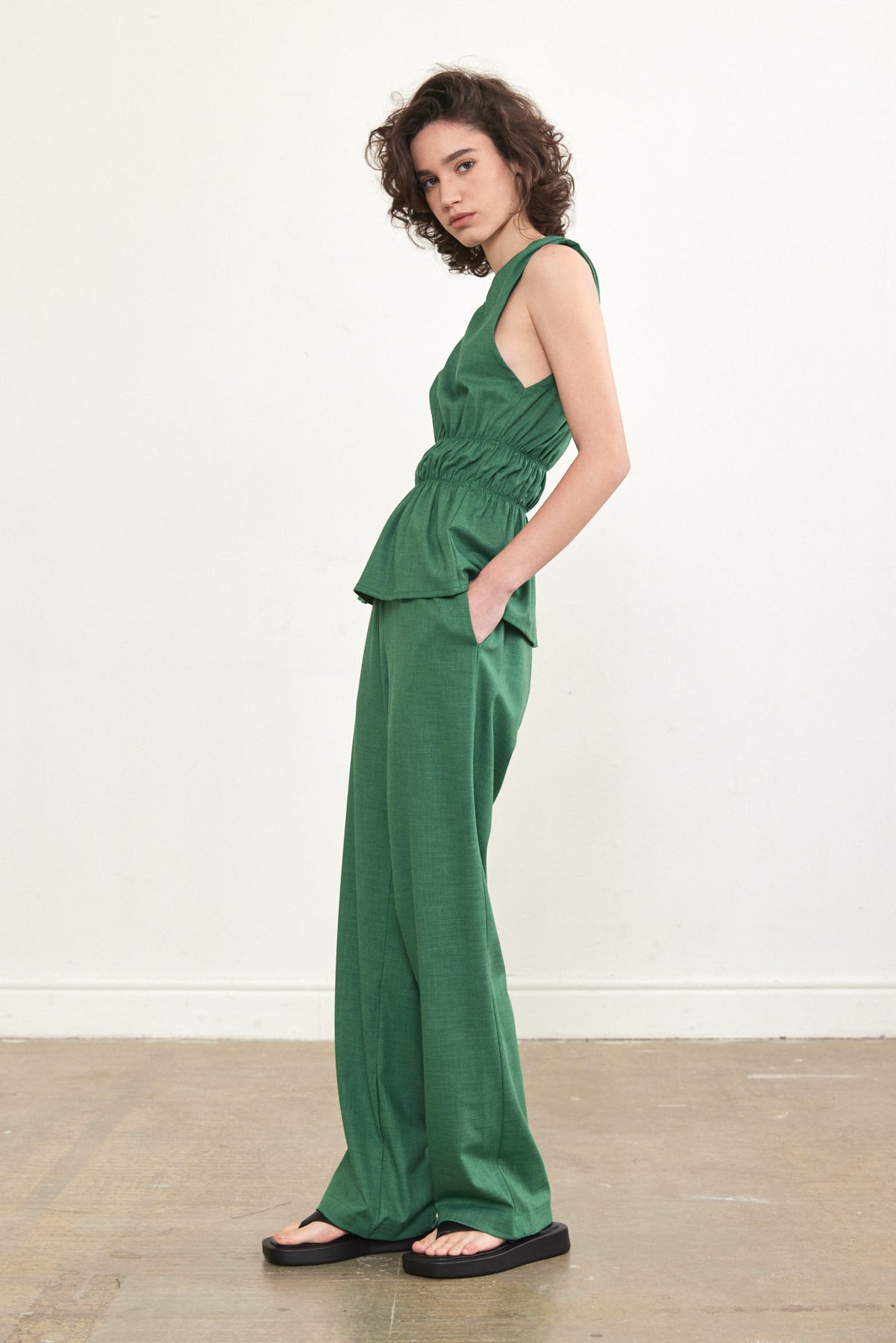 Gathered one shoulder top