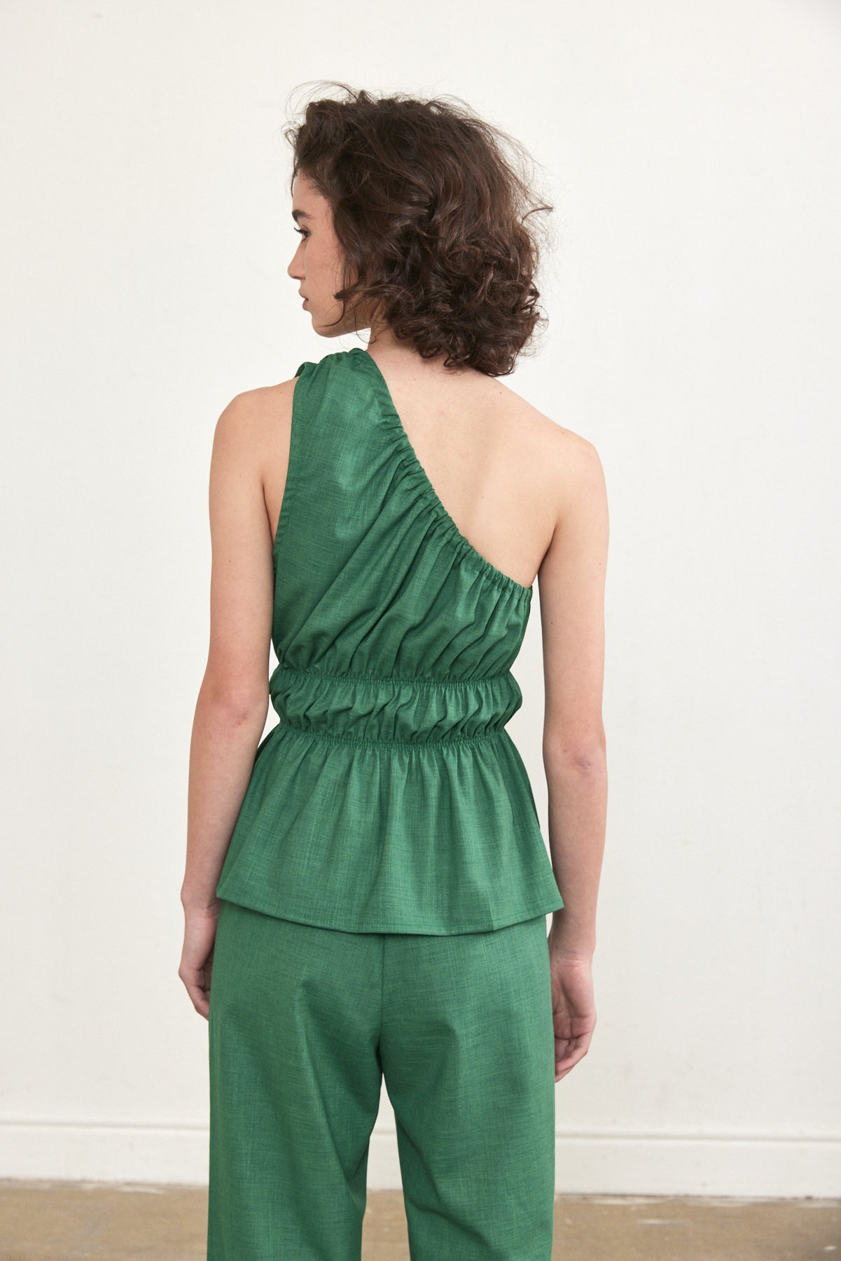 Gathered one shoulder top
