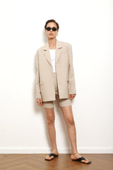 Tailored Blended Linen Blazer
