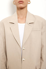 Tailored Blended Linen Blazer