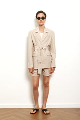 Tailored Blended Linen Blazer