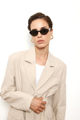 Tailored Blended Linen Blazer
