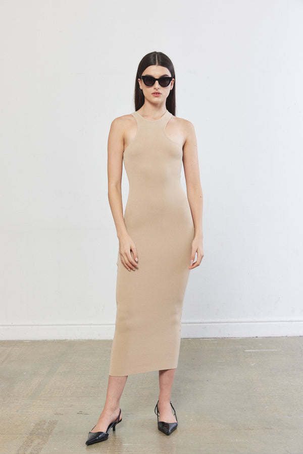 Tight Ribbed Asymmetrical Dress